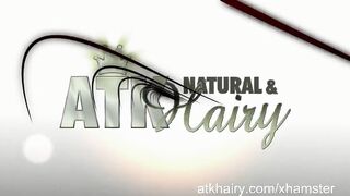 Two hairy lesbians Petra and Eden show off their pussies 