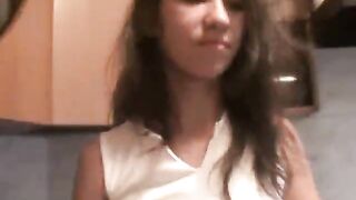 Amateur Lesbians kitchen sex