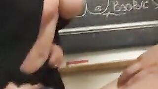 busty teacher works over student