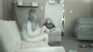 Hidden Lesbians masturbate then play with each other