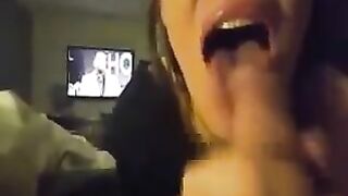 She passionately sucks that cock dry 