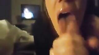 She passionately sucks that cock dry 