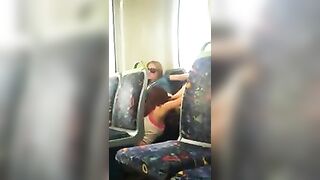 Spying on Lesbians in Public Train. 