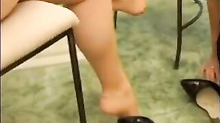 Worship my Teacher's Pantyhose Feet