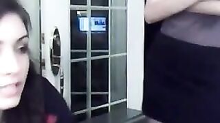 Sister playing webcam