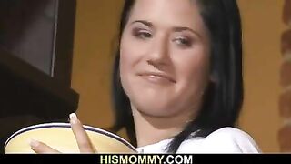 Old mom seduces her son's girl