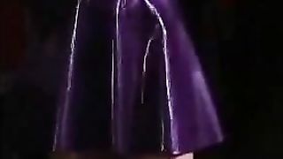 Kinky latex lesbian lovers play with their slave