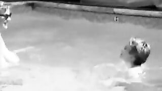 Two Busty Girls Shaking Boobs in Pool (1960s Vintage)