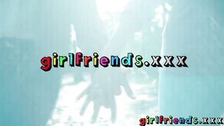 Girlfriends eat wet pussy and make love in the bedroom