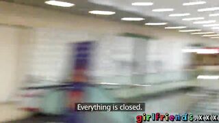 Girlfriends have fun in changing room then go home for sex