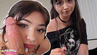 SHY PUNK GAL MERELY WISHES TO SUCK MY JOCK AND I CUM ON HER FACE