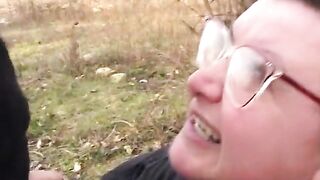 My grandma gives me a blowjob in a park!