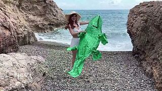 vlog 1 Lissa Brown goes to a nudist beach to film a custom movie scene screwing outdoors