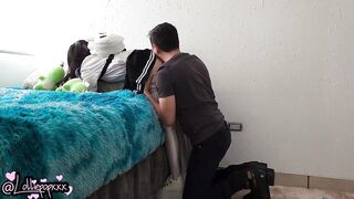 Petite Schoolgirl Spanked Hard with Strap on Her Ideal Butt - Creampie to Make Her His
