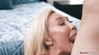 Large breasts Ryan Keely was caught by her stepson cheating.The dude promised to keep silent in swap of him licking and banging his stepmoms unshaved vagina