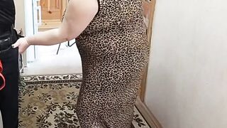 Girlfriend with large melons and booty sucks wang and bangs in snatch