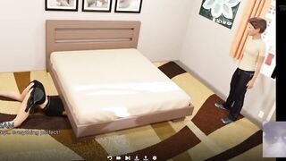 Sexy Stepsis Got Stuck Below the Daybed and I Surprise Her with My Dick!