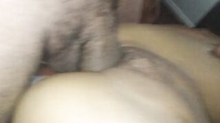 Stuffing her taut vagina with monster penis