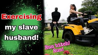 Training Zero Run Wench Run! Exercising my Femdom Serf Outdoors Public Humiliation