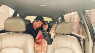Wife Cheating with a Taxi Driver in the Car Outside the Abode