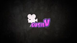 Beauty rides sextoy on counter
