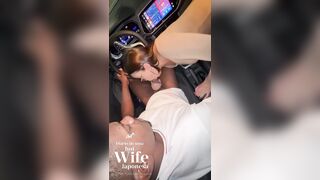 The cuckold paid additional for the Uber driver to screw his hawt wife's booty out of a cock-sock. The driver came inside.