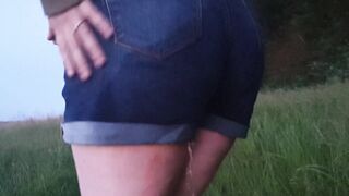 Desperately peeing my shorts in public makes me feel so nasty ;)