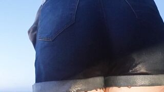 Desperately peeing my shorts in public makes me feel so nasty ;)