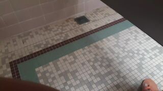 Pissing in gyms shower