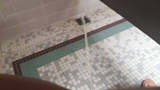 Pissing in gyms shower