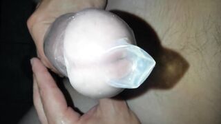 Cumming in cum drum thick rod masturbation