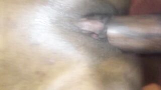 Husbands pounds wife from behind