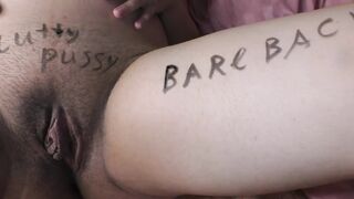 Wife gets overspread in obscene body writings in advance of ribald cheating sex!