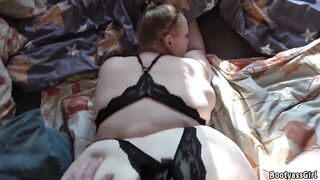 Large booty corpulent angel screws sexually excited in daybed