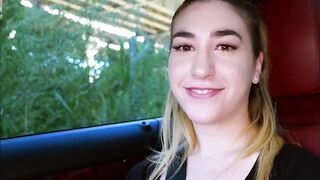 nineteen-year old tractable Lexi Grey drinks piddle in the woods