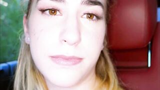 nineteen-year old tractable Lexi Grey drinks piddle in the woods