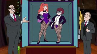 Caught inside the van! CG animation of sexy white gals with large bazookas getting their constricted pink twats orgasms Team fuck DP white gals