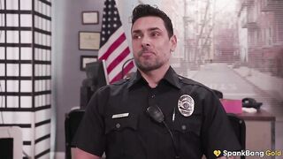 SPANKBANG GOLD - Cheating Sexy Cop Group-fucked By Whole Cop Vigour