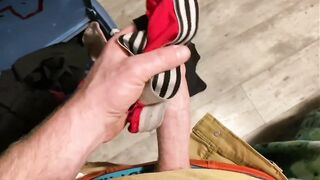 Roommates pants wank. Cum on pants. Ginger uncut