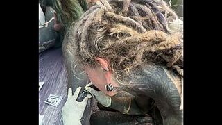 Wild Tattoo Shop Pont of time - Tattooing Whilst Giving a Head