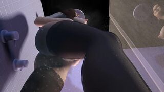 Hawt Oriental Beauty Fingering Her Vagina in the Shower