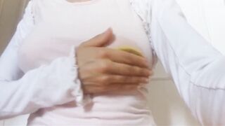 Your M. Shows U the Marvelous Transparencies of Her Nylons and Her Soaked Shirt