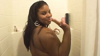 Large ebony obese likes the large ebony ramrod in twat