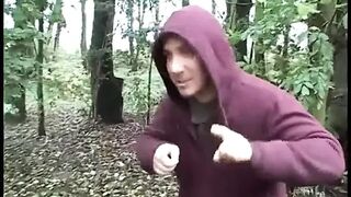 Cute Teen with Sexy Titties and Mini Petticoat in the Woods