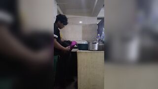 Employee Banging and Sucking When This babe Washes Filthy Dishes
