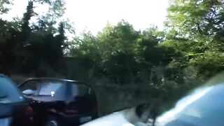 Bitch Gets Drilled Hard in Car and Outdoor by Multiple Boyz