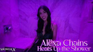 BAWDY KINGS - Breasty Latin chick Alexis Chains Soaked Shower Ride & Doggy position Pound