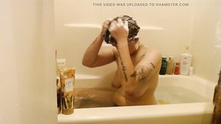 Short Hot Hair Lathered up Shampooed