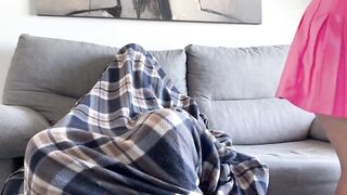 Step Sis Early Came Home And Caught Step Brother Jerking Off On Porn But Begin Tugjob Him! Ejaculation