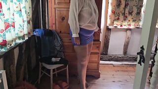 Blue Mini Petticoat Servitude Part two, Zip Fastened and Drilled